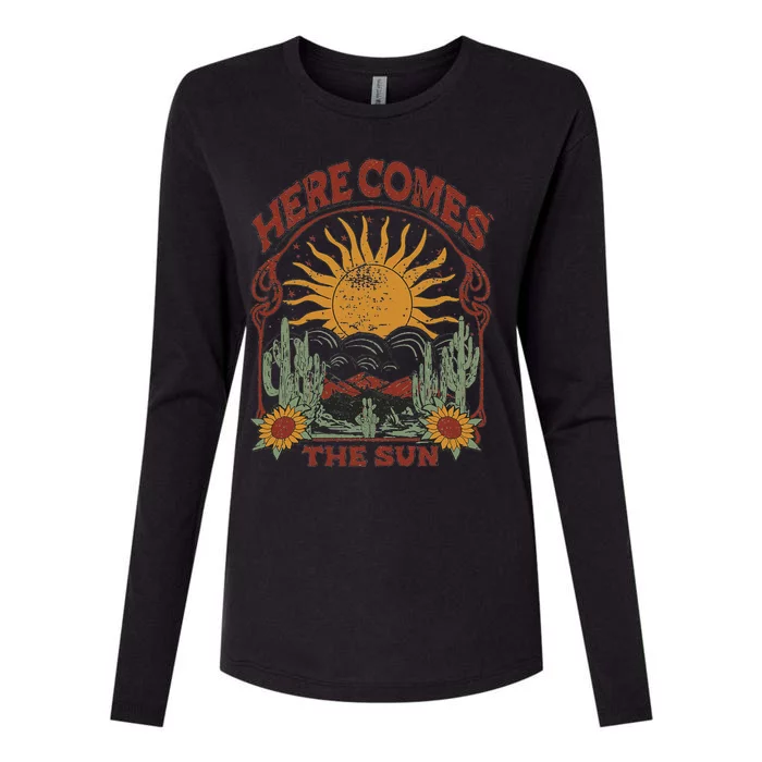 Here Comes The Sun Womens Cotton Relaxed Long Sleeve T-Shirt