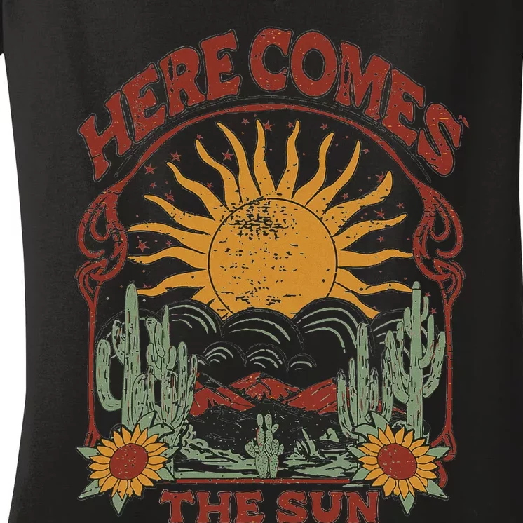 Here Comes The Sun Women's V-Neck T-Shirt