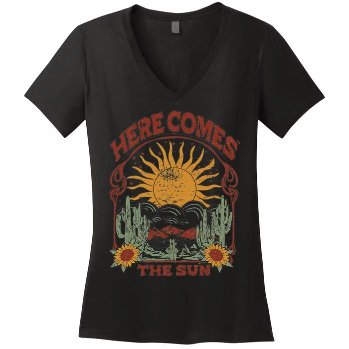 Here Comes The Sun Women's V-Neck T-Shirt