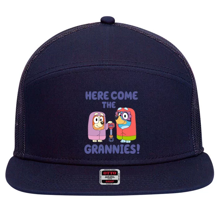 Here Come The Grannies Bluyye Grannies 7 Panel Mesh Trucker Snapback Hat