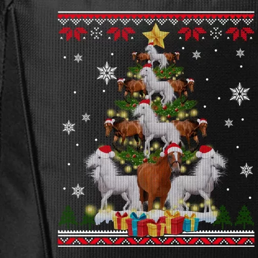 Horse Christmas Tree Xmas Lover Gift Ugly Christmas City Backpack