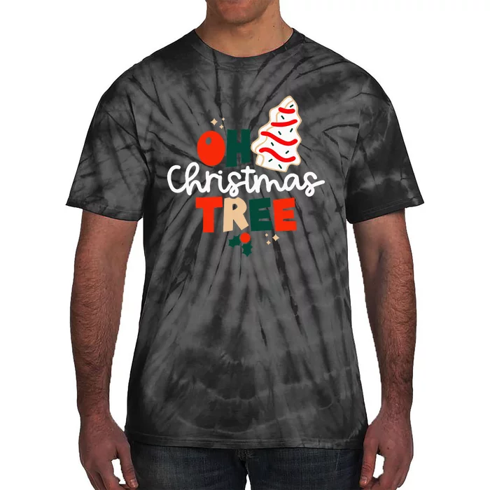 Hilarious Christmas Tree Cakes Festive and Tasty Holiday Treat Tie-Dye T-Shirt