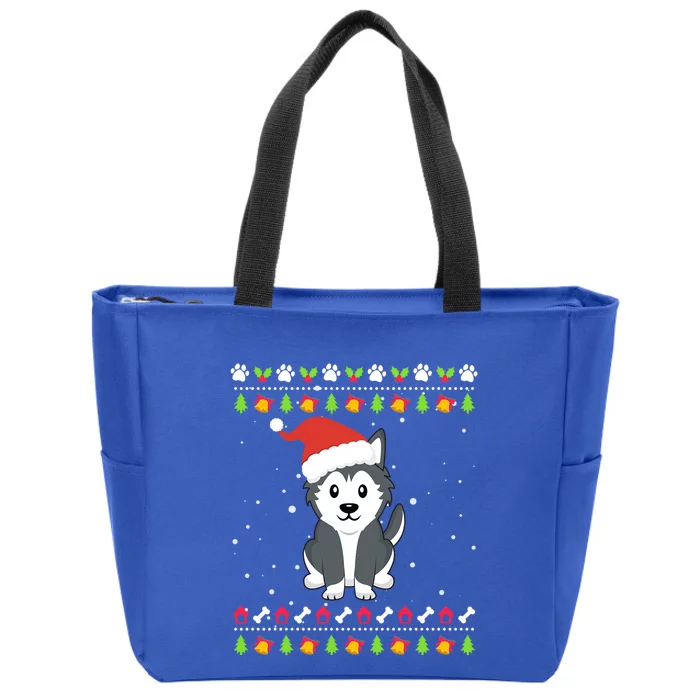 Husky Christmas Ugly Christmas Meaningful Gift Zip Tote Bag