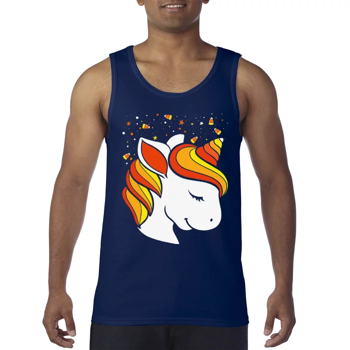 Halloween Cute Unicorn Candy Corn Costume Tank Top