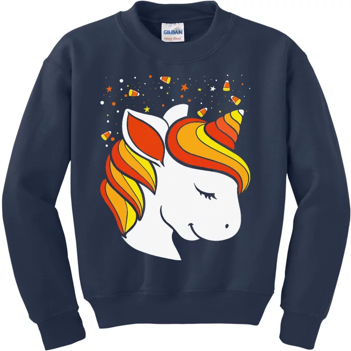 Halloween Cute Unicorn Candy Corn Costume Kids Sweatshirt