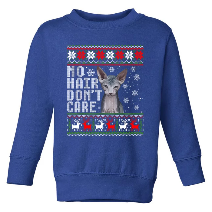 Hairless Cat Ugly Christmas Sweater Sphynx Cat Gift Toddler Sweatshirt