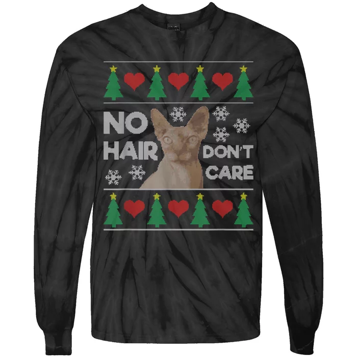 Hairless Cat Ugly Christmas Sweater Sphynx Cat Tie-Dye Long Sleeve Shirt