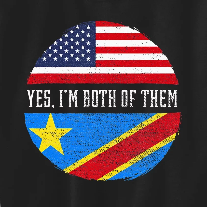 Half Congolese USA Flag Democratic Republic Of The Congo Kids Sweatshirt