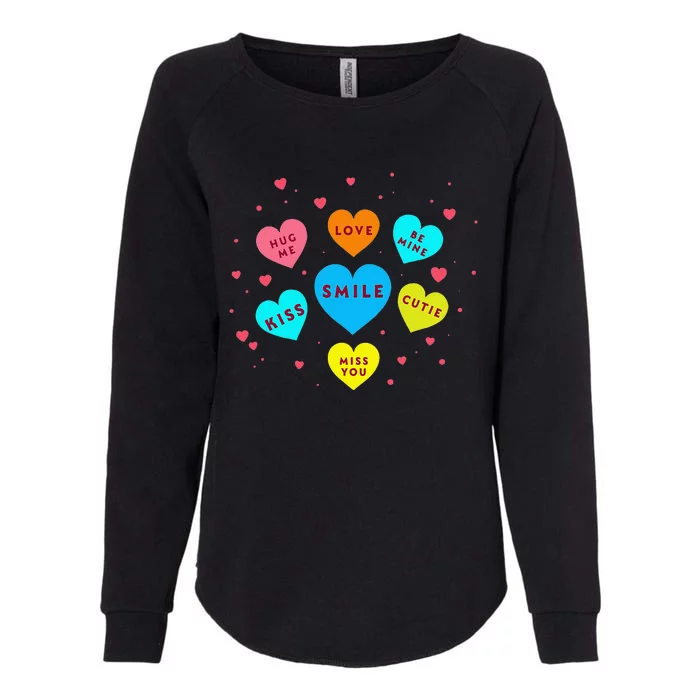 Heart Candy Valentine Candy Hearts Valentine Womens California Wash Sweatshirt