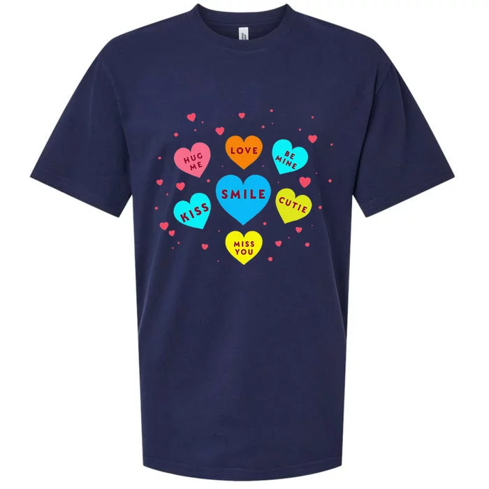 Heart Candy Valentine Candy Hearts Valentine Sueded Cloud Jersey T-Shirt