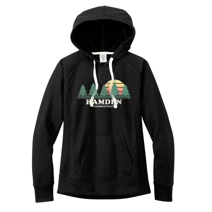 Hamden Ct Vintage Throwback Retro 70s Women's Fleece Hoodie