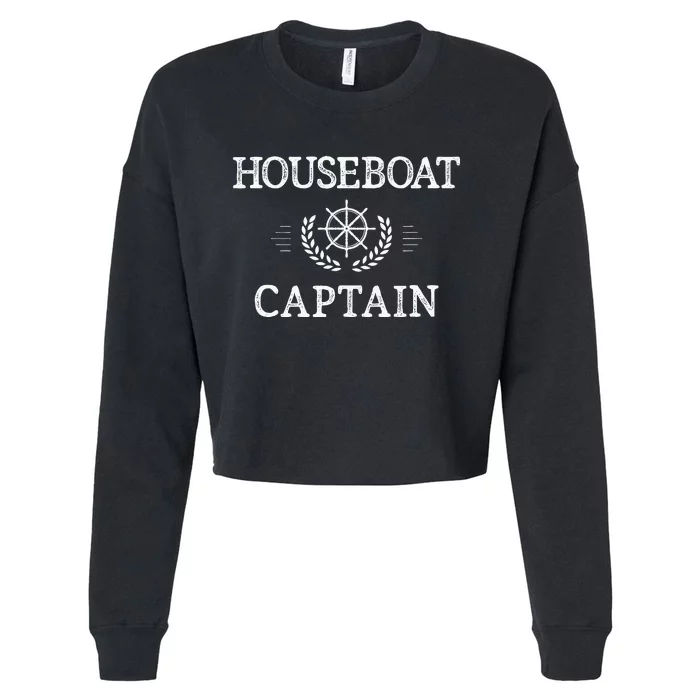 Houseboat Captain Vintage Style Cropped Pullover Crew