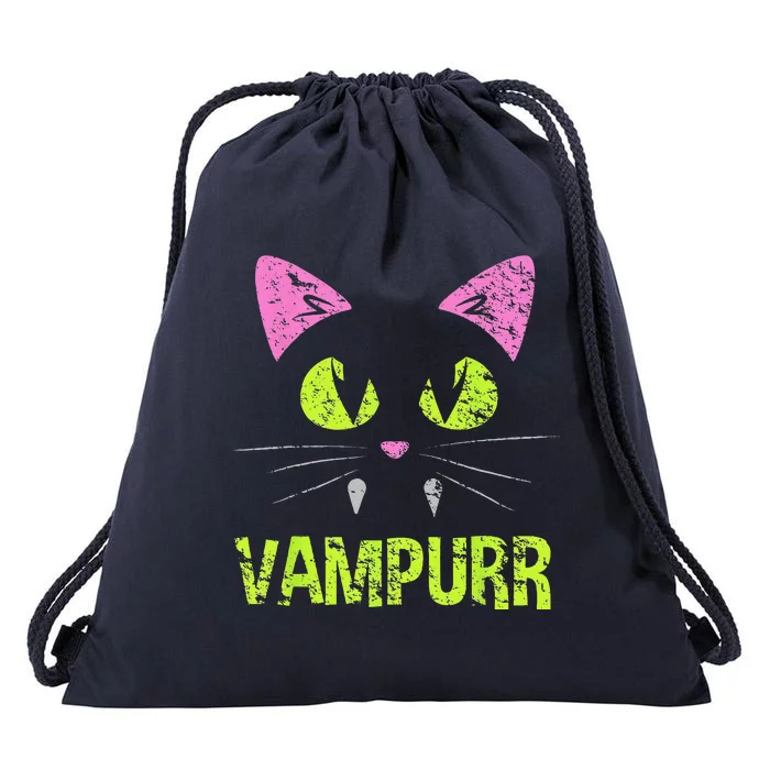 Halloween Cat Vampurr Vampire For Funny Man Creative Drawstring Bag