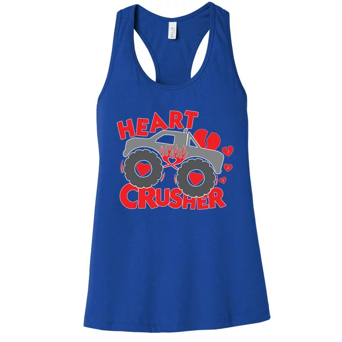 Hearts Crusher Valentines Day Monster Truck Cool Gift Women's Racerback Tank