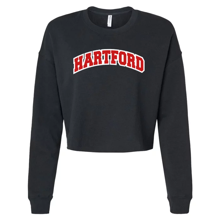 Hartford Connecticut Varsity Style Vintage Swea Cropped Pullover Crew