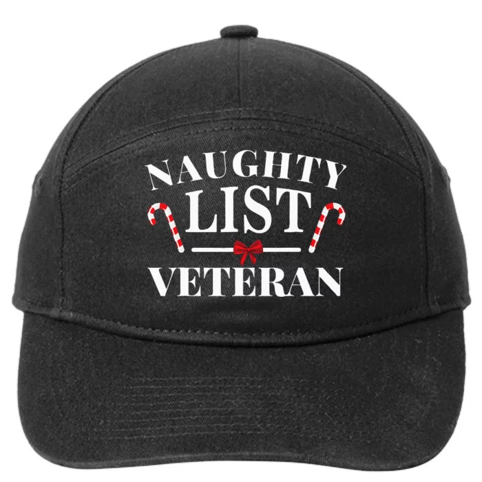 Hilarious Christmas Veteran on the Naughty List 7-Panel Snapback Hat