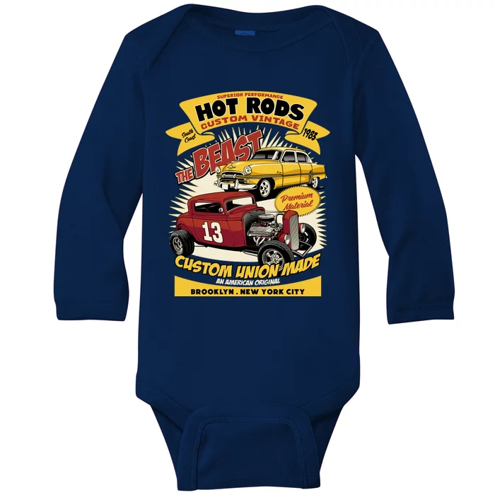 Hotrod Custom Vintage Baby Long Sleeve Bodysuit