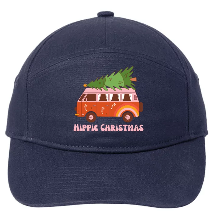 Hippie Christmas Van Holiday 7-Panel Snapback Hat