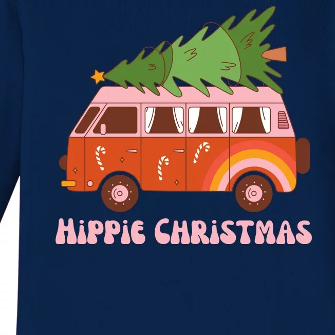 Hippie Christmas Van Holiday Baby Long Sleeve Bodysuit