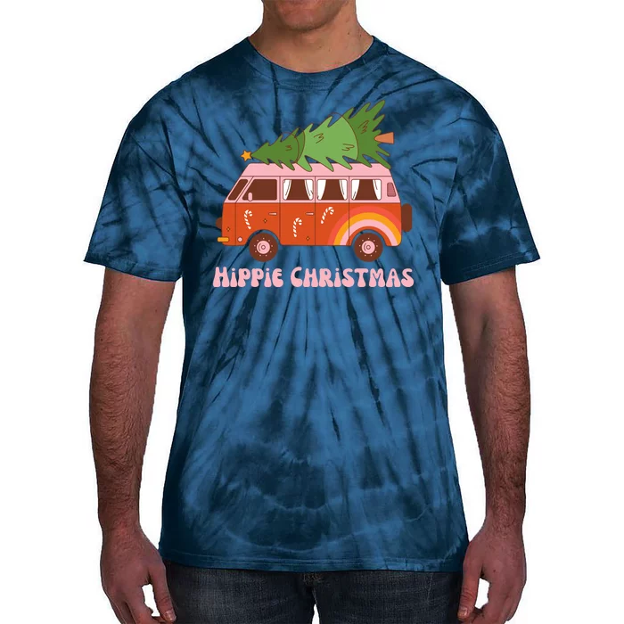 Hippie Christmas Van Holiday Tie-Dye T-Shirt