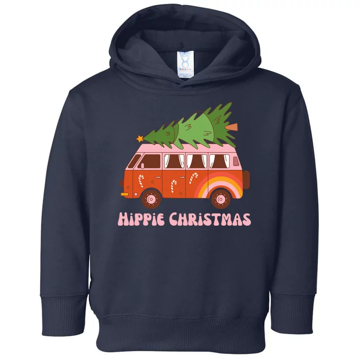 Hippie Christmas Van Holiday Toddler Hoodie