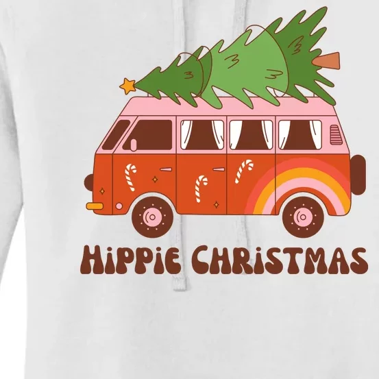 Hippie Christmas Van Holiday Women's Pullover Hoodie