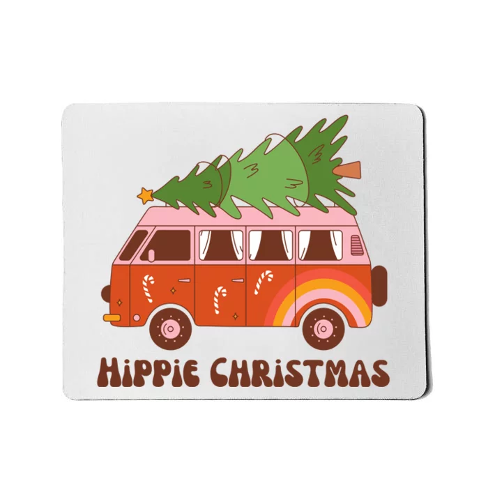 Hippie Christmas Van Holiday Mousepad