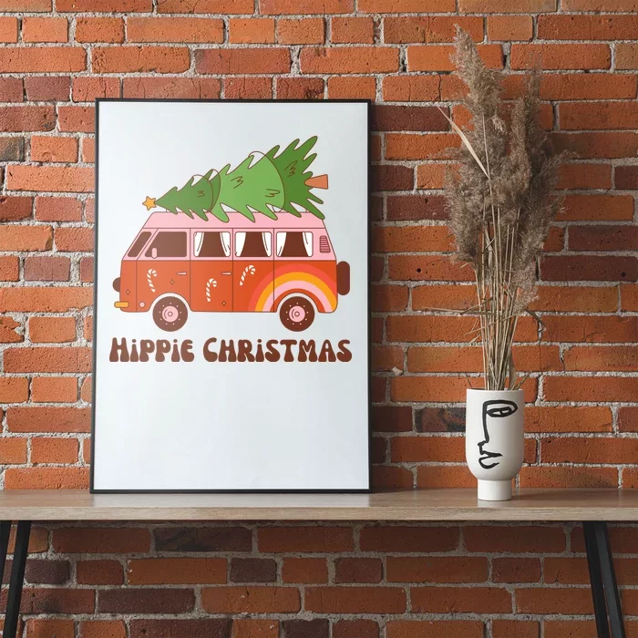 Hippie Christmas Van Holiday Poster