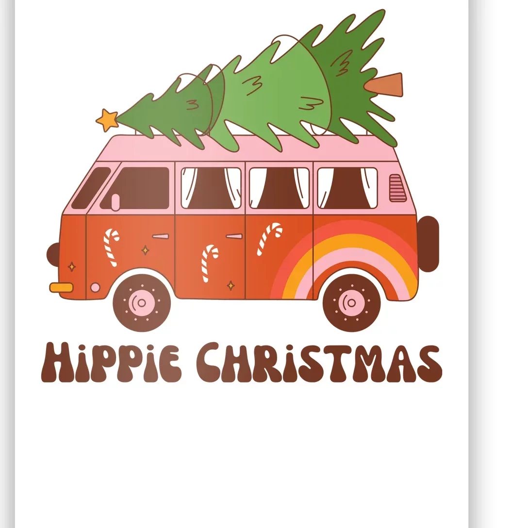 Hippie Christmas Van Holiday Poster