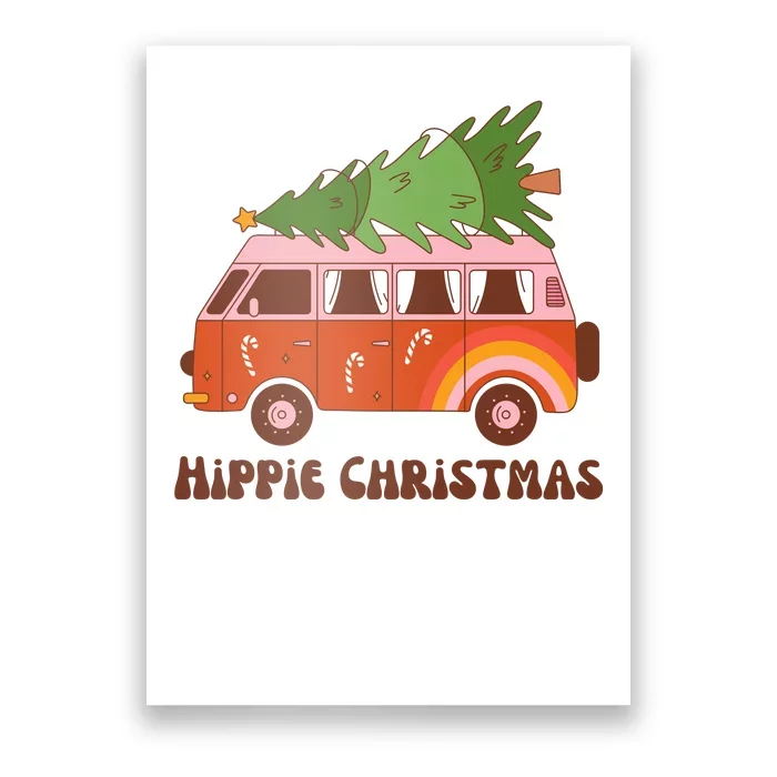 Hippie Christmas Van Holiday Poster