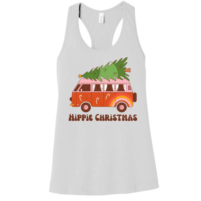 Hippie Christmas Van Holiday Women's Racerback Tank