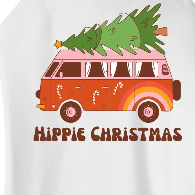 Hippie Christmas Van Holiday Women’s Perfect Tri Rocker Tank