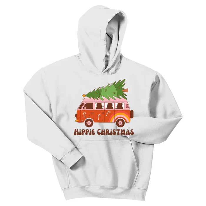 Hippie Christmas Van Holiday Kids Hoodie