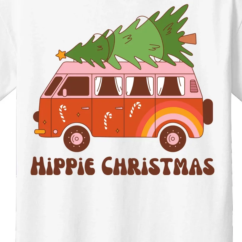 Hippie Christmas Van Holiday Kids T-Shirt