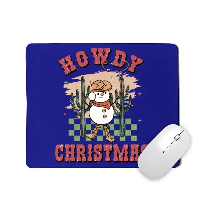 Howdy Christmas Vintage Retro Western Funny Cow Funny Gift Mousepad