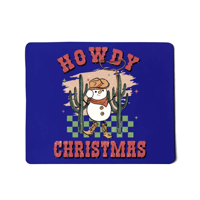 Howdy Christmas Vintage Retro Western Funny Cow Funny Gift Mousepad