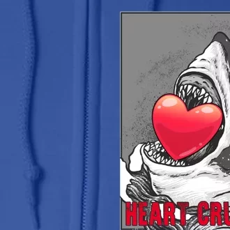 Heart Crusher Valentine's Day Shark Lover Cute Gift Full Zip Hoodie