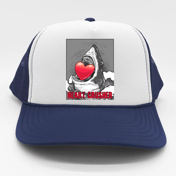 Heart Crusher Valentine's Day Shark Lover Cute Gift Trucker Hat