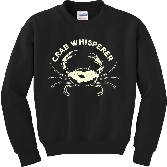 Hunter Crab Whisperer Crabbing Hunting Fishing Ocean Beach Kids Sweatshirt