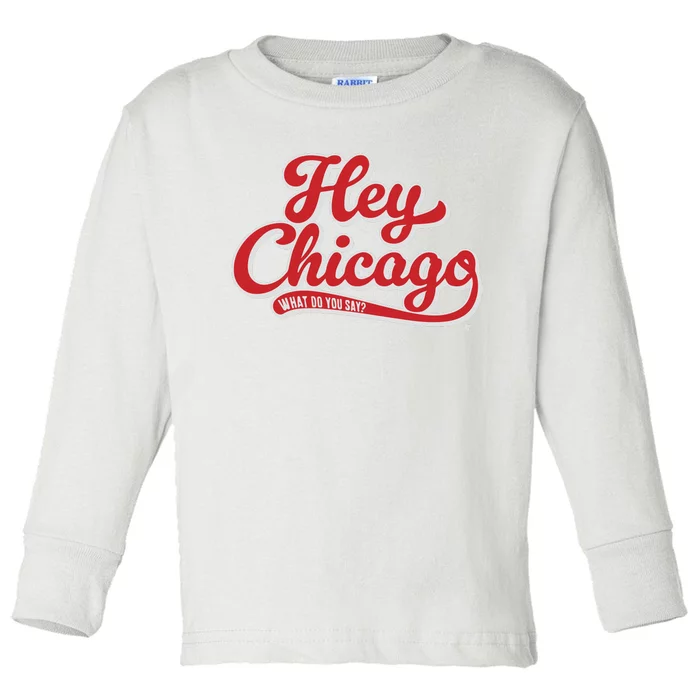 Hey Chicago What Do You Say Toddler Long Sleeve Shirt