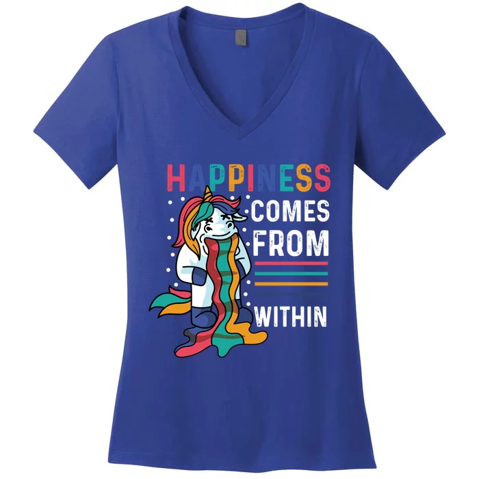 Happiness Comes Within Gay And Homosexual Santa Claus Cool Gift Women's V-Neck T-Shirt