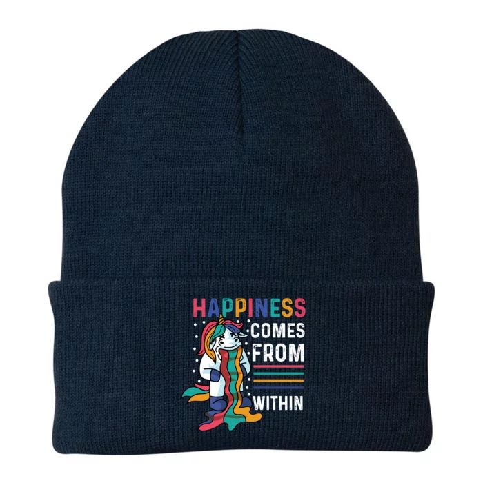 Happiness Comes Within Gay And Homosexual Santa Claus Cool Gift Knit Cap Winter Beanie