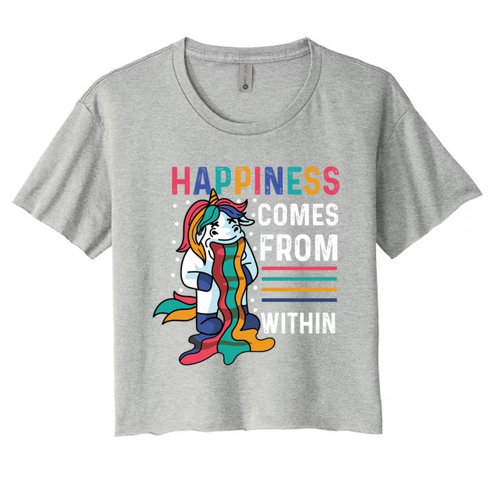 Happiness Comes Within Gay And Homosexual Santa Claus Cool Gift Women's Crop Top Tee