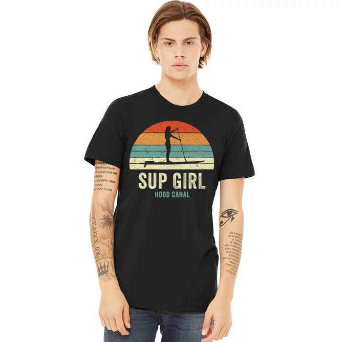 Hood Canal Woman On Sup Girl Retro Vintage Premium T-Shirt