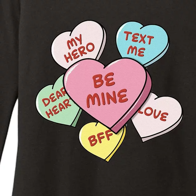 Heart Candies With Sweetie Messages Pastels Valentine's Day Womens CVC Long Sleeve Shirt