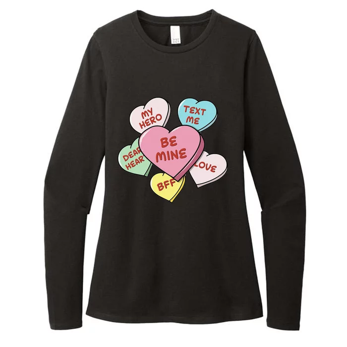 Heart Candies With Sweetie Messages Pastels Valentine's Day Womens CVC Long Sleeve Shirt