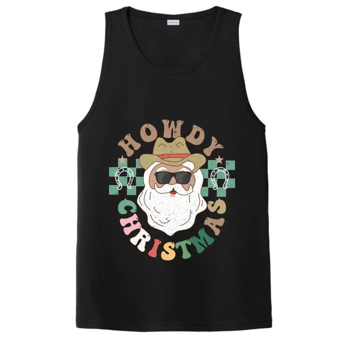 Howdy Christmas Western Santa Cute Gift Performance Tank