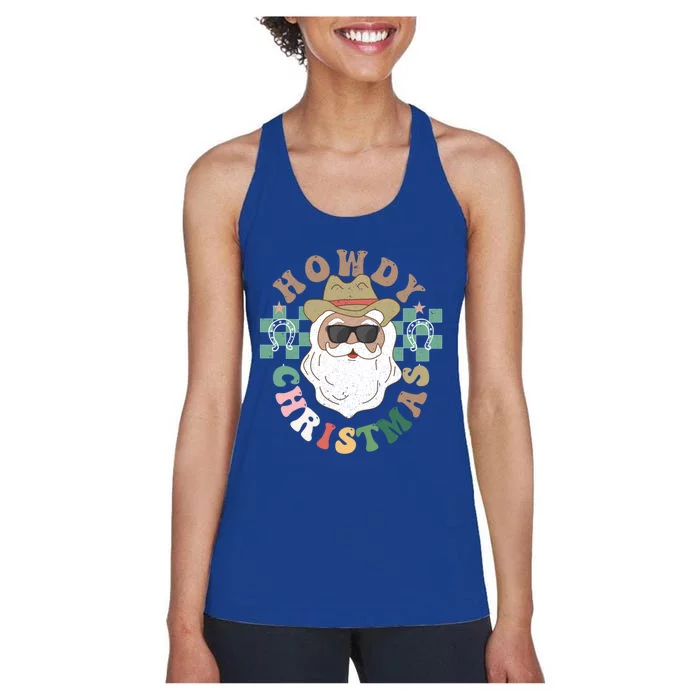 Howdy Christmas Western Santa Cute Gift Women's Racerback Tank