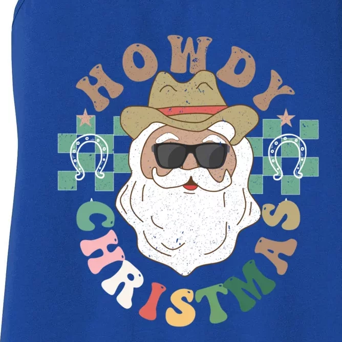 Howdy Christmas Western Santa Cute Gift Women's Racerback Tank