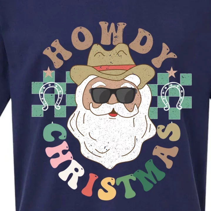 Howdy Christmas Western Santa Cute Gift Sueded Cloud Jersey T-Shirt